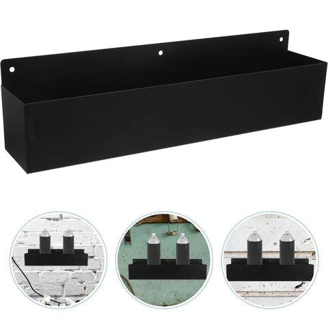 Wall Mount Spray Can Holder And Tool Rack Heavy Duty Metal Storage Shelf with aerosol cans setup
