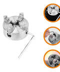 Mini Four Jaw Lathe Chuck Hand Clamp Zinc Alloy For Precision Machining And Workshop Use showing multi-angle views