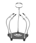 Magnetic Third Hand Soldering Aid With Built In Magnifier For Crafts And PCB Work, Pro Grade Stainless Steel Workhorse Helping Hands Tool