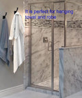 Matte Black Heavy Duty Wall Mount Hooks For Towels Robes And Coats, Non Slip Bath And Kitchen Hooks, wall view with towels