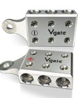 Top Shelf Heavy Duty Battery Terminal Clamps For Lithium Or Agm Lead Acid Batteries Featuring Bolt Down Ends And Threaded Studs, silver finish