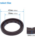 Heavy Duty High Pressure Rotary Shaft Oil Seal 30x42x6mm Double Lip FKM Type BABSL10FX2 For Hydraulic Pumps And Motors Brown Built To Last size diagram