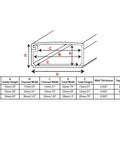 Diagram showing dimensions of Large 1125 Surface Cable Raceway Roll 50ft White with adhesive backing and PVC material specifications.