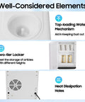 Hot And Cold Water Cooler Dispenser For 5 Gallon Bottle With Top Loading Design, double storage cabinet, heat dissipation