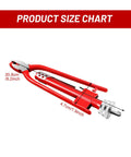 Product size chart of 6 Inch Safety Wire Pliers And 33 Feet 0.5mm Steel Wire Kit with measurements in inches and cm