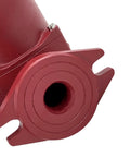 Close-up view of the inlet of the Three Speed Circulator Pump For Hot Water Hydronic Heating, showcasing its durable red casing.