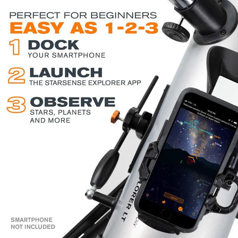 StarSense Explorer LT 114AZ App Enabled Telescope With Smartphone Dock And StarSense App For Beginners