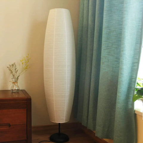 Foldable Rice Paper Floor Lamp Shade In Minimalist Modern Style, Classic Paper Lamps Cage Guard For Living Room corner decor