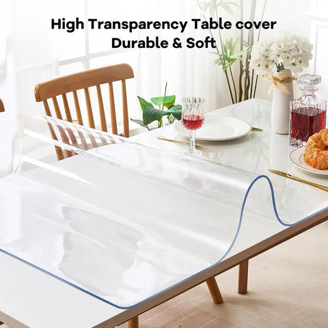 Clear 14x24 Inch Desk Blotter Mat Transparent PVC Table Protector Pad For Small Offices Anti Scratch Spill Proof Waterproof Easy Clean Surface Protector For Glass Wood Marble Tables