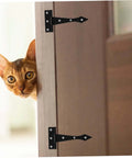 Cat peeking through door using heavy duty cabinet door hinges