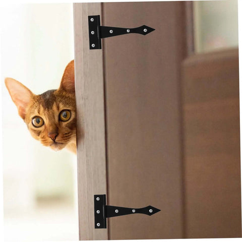 Cat peeking through door using heavy duty cabinet door hinges