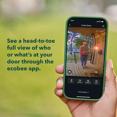 Smartphone displaying video from the Home Security Bundle With 1080P HDR Smart Doorbell Camera