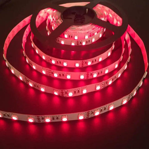 Infrared LED Light Strip 850nm 16.4ft DC12V Flexible 300 LEDs Cuttable Low Glow Wide Coverage Non Waterproof on reel