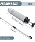 Driveway Ready Manual Oil Extraction Pump For Cars 200Cc Vacuum Fluid Siphon Tool with 200cc capacity and 17.1 inch tube.