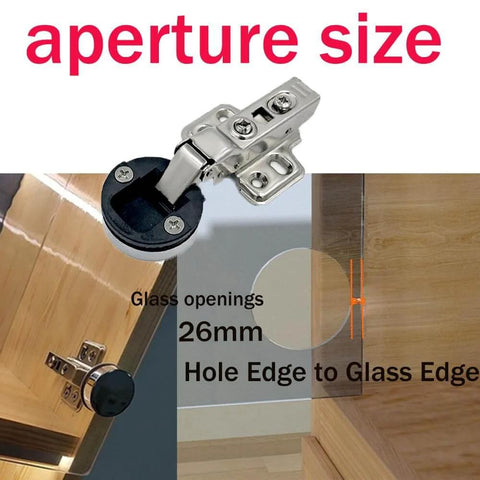 Two Pack European Soft Close Cabinet Hinges 26mm Diameter For Glass Doors Built To Last TEYOUQU Durable Cold Rolled Steel close-up