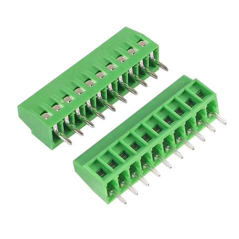 10 Pack 10Pin 2.54mm 0.1 Inch Pitch PCB Screw Terminal Block Connectors 150V 6A for 26 to 18 AWG Cable ABS Plastic Housing