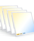 Four Pack 2x2 LED Flat Panel Lights With 3000K 4000K 5000K Color Temp, 40W 5000LM, Triac Dimmer Compatible displayed at angles
