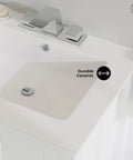 Voltaire Vanity Top Sink With Three Hole Center Set Faucet Mount Drop In Install Glossy White Finish detail view