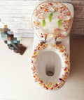 Universal Soft Close Toilet Seat Featuring A Chic Print Design And Heavy Duty Resin Construction For No Sweat Setup And Years Of Ultra Smooth Bathroom Comfort, U shape with vibrant floral design.
