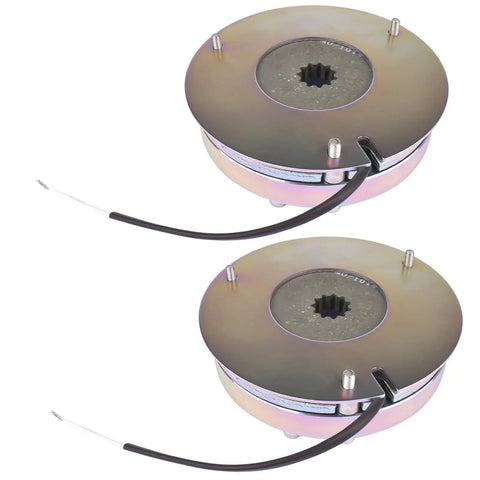 Two Piece Electric Brake Kit For Compatible Vertical Mast Lifts featuring two dual motor stop assemblies with wiring.
