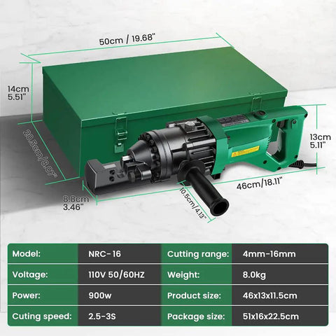 Heavy Duty 900 Watt Electric Hydraulic Rebar Workhorse Cuts Up To 5/8 Inch Steel Bar And Number Five Rod Smooth As Butter Fast 2.5 Second Job Site Snips With Replaceable Jaw Blades