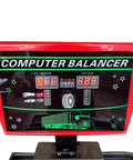Shop Certified Wheel Balancer Engineered As The Dead Honest Workhorse For Giant 51 Inch Rims And Fleet Trucks Buses Blazing Eight Second Measurement Cycle 220V Operation display panel with digital readouts.
