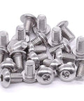 Hella Smooth M6 Button Head Socket Cap Screws 304 Stainless Steel 18 8 Allen Hex Drive Full Thread 10mm Length showing a collection of precision fasteners.