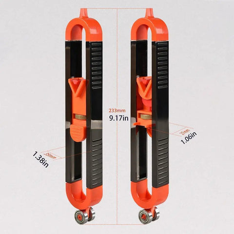 Contour Scribe Tool With Lock For Pencil For Woodworking, Precise Edge And Corner Measuring Profile Duplicator in orange and black