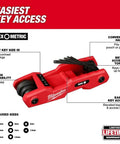 Folding Hex Key Set, 17 Keys, SAE And Metric, Built Tough With All Metal Construction, displayed with red handle and raised key rack.