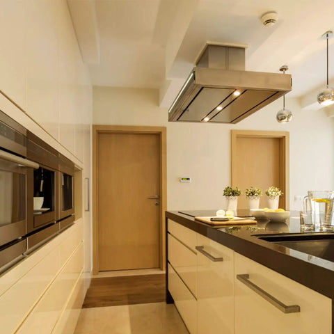 Modern kitchen with 12 Pack PAR20 LED Bulbs 6.5W 500 Lumens Dimmable Spotlight Bulbs 3000K Warm White CRI 90 E26 Base lighting