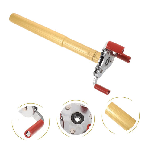 Slick Aluminum Smoke Sensor Removal Tool For Ceilings Universal Fire Alarm Disassembly Grip with red grips and durable aluminum handle.