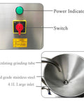 Control panel and stainless steel inlet of Heavy Duty Pro Grade Commercial Split Peanut Butter Maker Grinder Stainless Steel Colloid Mill