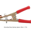 Heavy Duty 300A Welding Ground Clamp With Solid Brass Construction And Wide 45mm Jaw Opening for secure grip on thick metal.