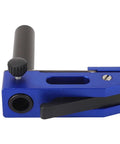 Quick Acting Hold Down Clamp For Woodworking, Three Gear Locking Force, Aluminum Alloy Body, blue 20mm size, side view
