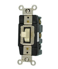 30 Amp 120 Volt Double Pole Toggle AC Quiet Switch With Maintained Contact Center Off Ivory DPDT Back And Side Wiring