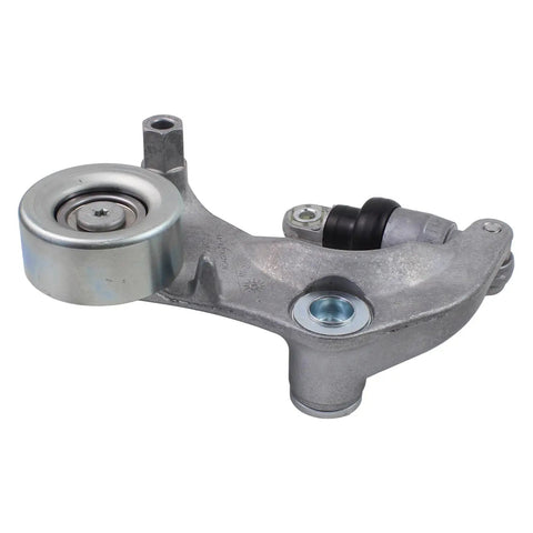 Premium Accessory Drive Serpentine Belt Tensioner Pulley Kit That Slays For Acura Ilx 2013 to 2015 And Fits Honda Civic Models From 2012 Through 2015 With Easy Swap Replacement Number K06 Plus Many More. silver metal belt tensioner assembly with pulley