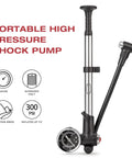 High Pressure Mountain Bike Shock Pump With Gauge For 300 PSI Front Fork And Rear Suspension No Loss Air Pump Easy Dial Tuning