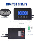 Heavy Duty Digital Shipping Scale With Durable Stainless Steel Deck And Rock Solid 396 Pound Capacity LCD display showing mode and timer functions.