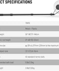 Tennis Ball Pickleball Roller Collector No Bending Over Quick Roll Up For 1.5 To 3 Inch Balls Telescopic 30 To 58 Inch Golf Ball Retriever Handles Up To 40 Balls TB01S Specifications