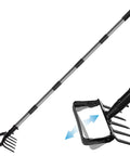 82 Inch Adjustable Garden Hoe And Cultivator Rake With Five Tines A 2 In 1 Weeding And Planting Tool For Loosening Soil Removing Weeds And Planting Seeds Heavy Duty Rustproof Metal Garden Tool For Quick Work.