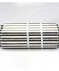 201 Stainless Steel Galvanized Conveyor Roller 25mm Fixed Transport Drum stacked together for factory use.