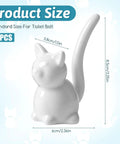 2 Piece Cat Design Toilet Bolt Covers In Crisp White Straight Up Premium Ceramic Screw Caps With Gotta Have Ease Of Installation Decorative Bathroom Replacement Hardware showing dimensions.