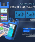 Compact 1310/1550nm Fiber Optic Light Source With SC Universal Connector And Optional LC, blue device with LCD displays