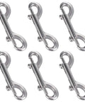 Double-ended stainless steel bolt snap hooks, 3.5-inch, pack of 6