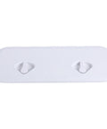 Top view of Amarine Made white boat hatch lid, marine grade, 24 x 9-5/8 in, with two recessed grip handles.