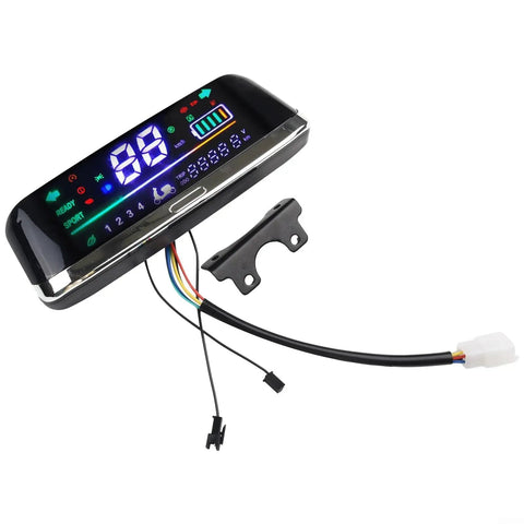 48 To 72 Volt Ebike LCD Display Speedometer With 6 Pin Connector For Electric Bikes Scooters And Trikes Optional Windshield Wide Voltage Range Durable Waterproof Screen Real Time Ride Data And Battery Status Readout, black LCD with wiring