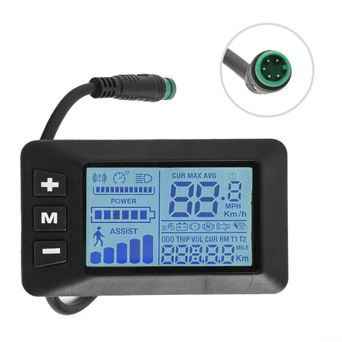 Weatherproof 5 Pin LCD Display for Electric Bikes, Waterproof Bike Dashboard for 22.2mm Handlebars, connector detail
