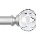 Crystal Netted Texture Silver Curtain Rod Finials For One Or Seven Eighths Inch Rods, Easy Twist Installation No Tools Needed, Fits M6 Screws, Four Colors Available Black Bronze Gold Silver, Modern Home Decor Accessory, close-up