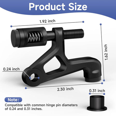 Tough As Nails Hinge Pin Door Stopper With Adjustable Springs And Soft Silicone Caps Heavy Duty Wall Bumper Guard size measurement.