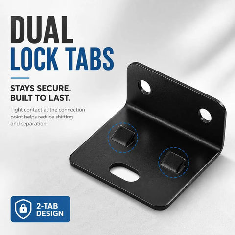 8 Pack Quick Fitting Furniture Joint Bracket Set Built Tough Heavy Duty Stainless Steel Corner Braces with Dual Lock Tabs